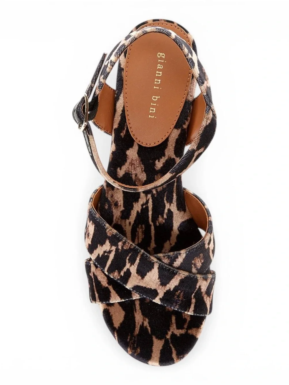 Gianni Bini Leopard Platform Sandals Women Velvet Joize Size 7.5 New